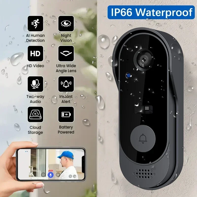 Smart Doorbell Wired - Video HD Wireless Waterproof Doorbell Camera,