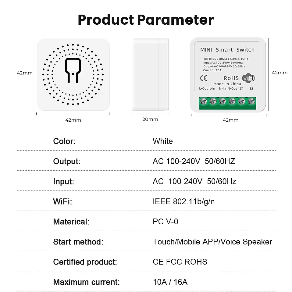 Mini 16A WiFi Switch Smart Lif - Home Automation Ideas 评论和价格