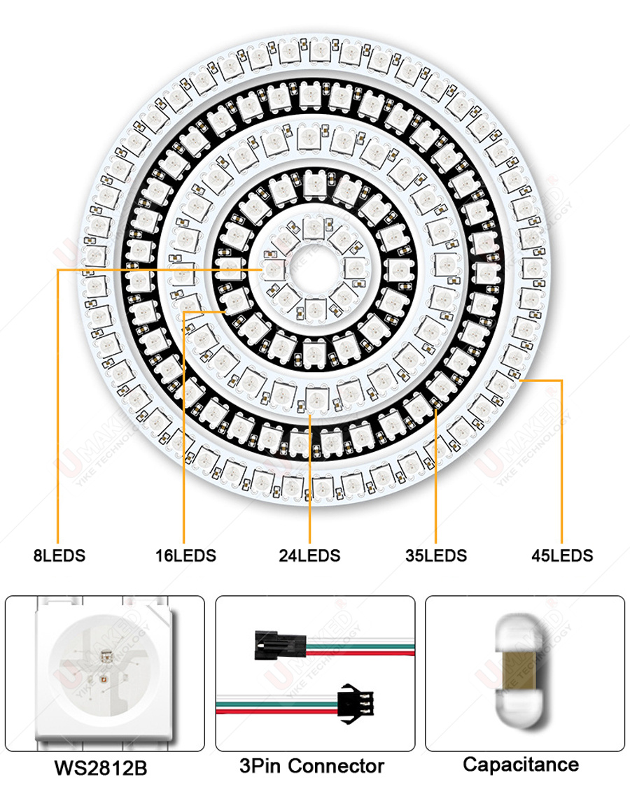 2pcs WS2812B Individually Addr - Rgb Led Matrix 8X8 评论和价格