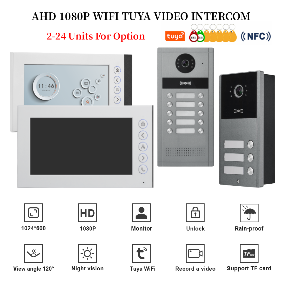 2-24 Units Tuya Smart Video Do - Smart Doorbell Wired 评论和价格