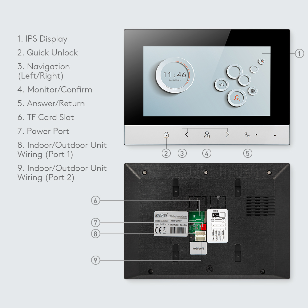Tuya Smart WIFI Indoor Monitor - Smart Doorbell Wired 评论和价格