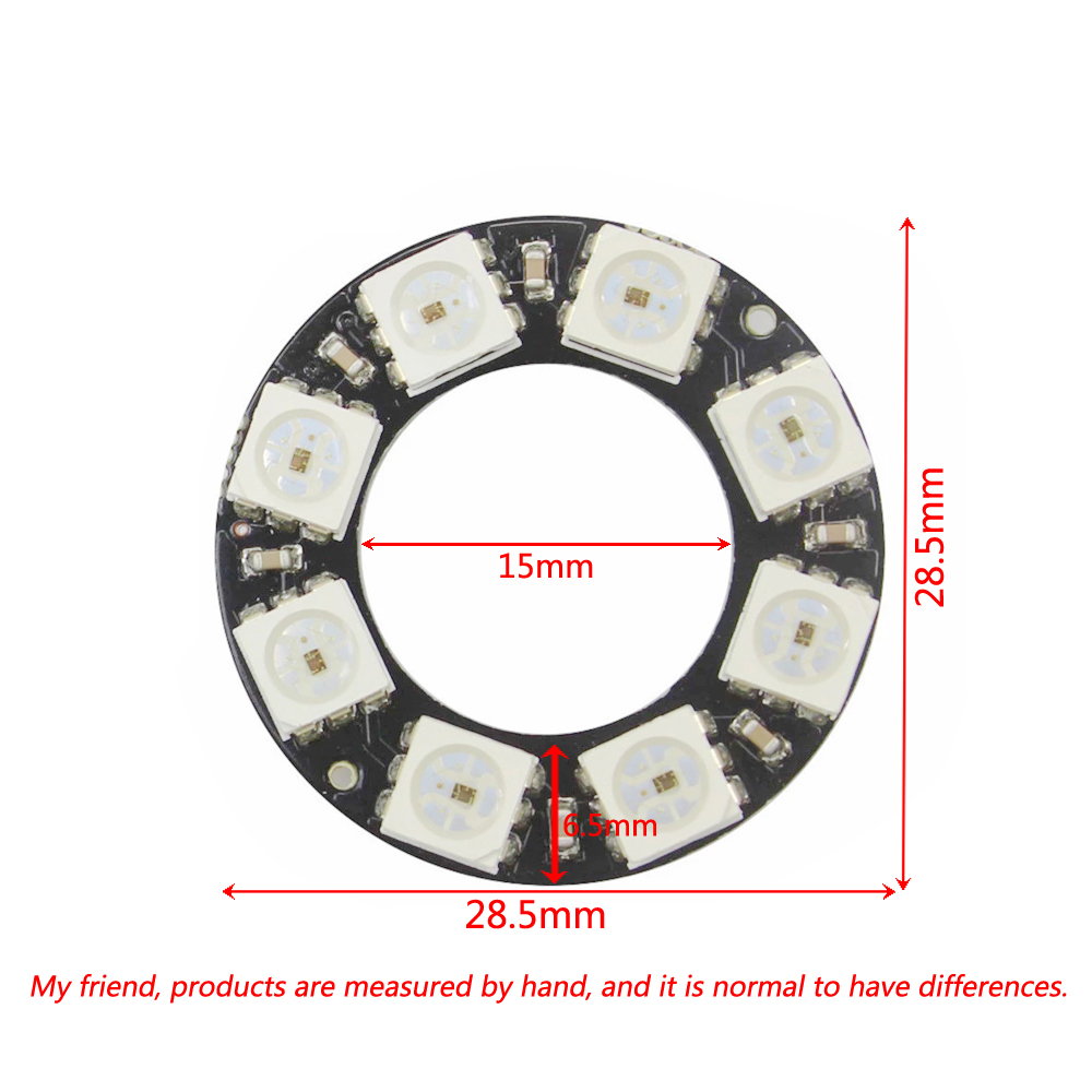 RGB LED Ring Light 8 Bits WS28 - Home Automation Diy Kit 评论和价格