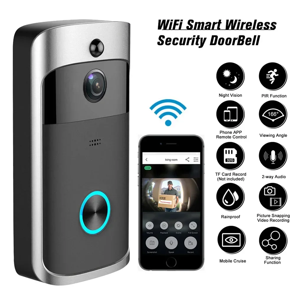 720P HD Smart Home Wireless WI - Smart Doorbell Wired 评论和价格