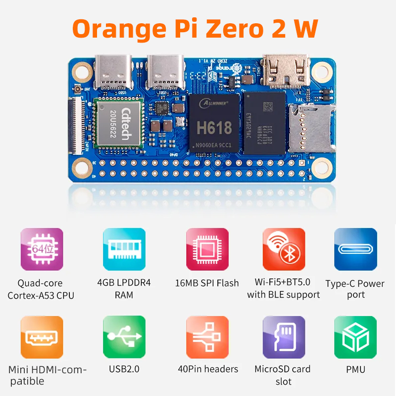 Orange Pi Zero 2W 4GB 2GB 1.5G - Pi Zero W Board 评论和价格