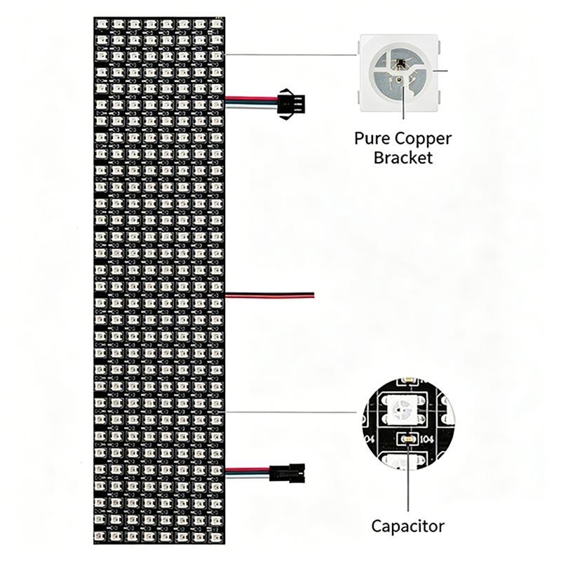 WS2812B Smart Pixel Module Mat - Rgb Led Matrix 8X8 评论和价格
